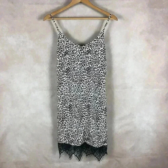 Animal Printed Lace-Trim Slip Dress NWT Size SMALL - Picture 2 of 11